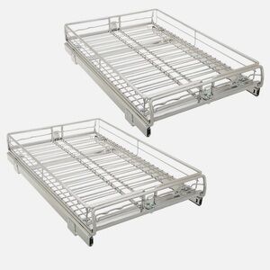 NEW POP-IT ADJUSTABLE SLIDING CABINET ORGANIZER 2SD-13 - SILVER (2 pack)